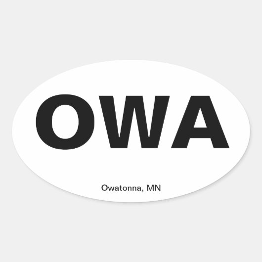 Flughafencode: Owatonna, Minnesota Ovaler Aufkleber (Vorderseite)