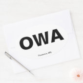 Flughafencode: Owatonna, Minnesota Ovaler Aufkleber (Umschlag)