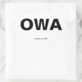 Flughafencode: Owatonna, Minnesota Ovaler Aufkleber (Tasche)