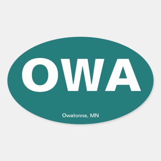Flughafencode: Owatonna, Minnesota Ovaler Aufkleber (Vorderseite)