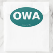 Flughafencode: Owatonna, Minnesota Ovaler Aufkleber (Tasche)