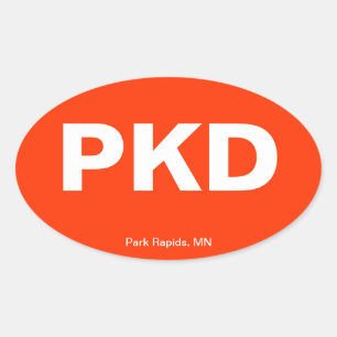 Flughafencode - Park Rapids, Minnesota Ovaler Aufkleber
