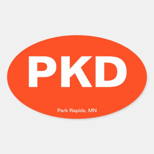Flughafencode - Park Rapids, Minnesota Ovaler Aufkleber (Vorderseite)
