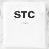 Flughafencode - St. Cloud, Minnesota Ovaler Aufkleber (Tasche)