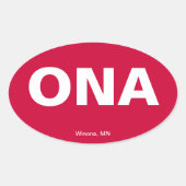 Flughafencode - Winona Minnesota Ovaler Aufkleber (Vorderseite)