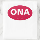 Flughafencode - Winona Minnesota Ovaler Aufkleber (Tasche)