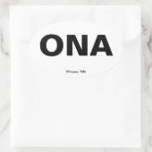 Flughafencode - Winona Minnesota Ovaler Aufkleber (Tasche)