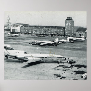 Flughafenfünfziger jahre Vintagen Deutschlands, Poster