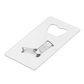 Flughafenlaufkatze Geldbeutel Flaschenöffner (Vorderseite Schrägansicht)