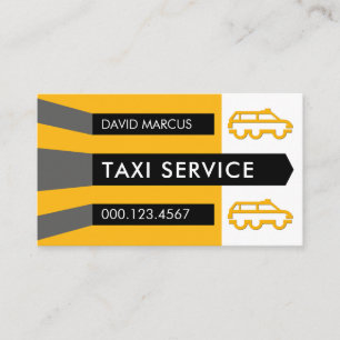 Flughafenstartbahn Gelbe Taxi Visitenkarte