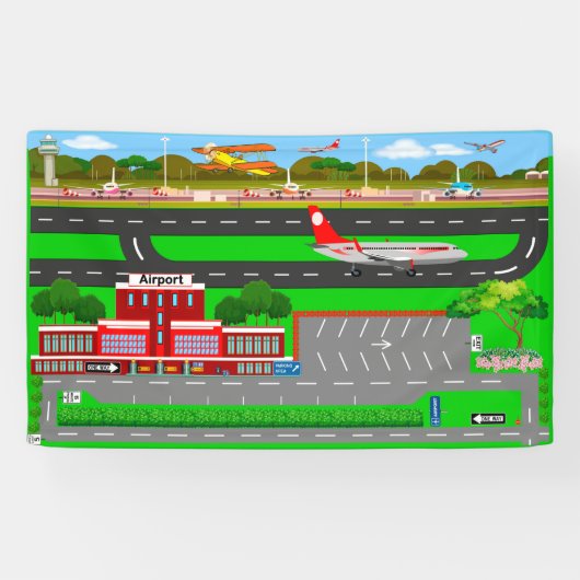 Flughafenstrassen für Autos 3' x 5' Banner (Horizontal)