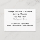 Flughafentaxi Visitenkarte (Rückseite)