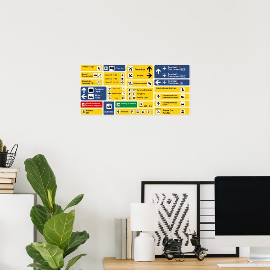 Flughafenzeichen Poster (Heimbüro)