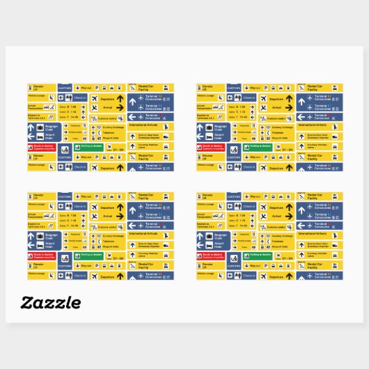 Flughafenzeichen Rechteckiger Aufkleber (Blatt)