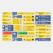 Flughafenzeichen Rechteckiger Aufkleber (Vorderseite)