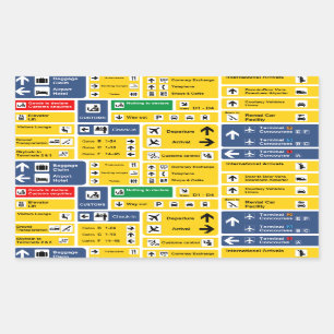 Flughafenzeichen Rechteckiger Aufkleber