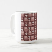 Flugherzen, Liebe-Umschläge und Handys. Kaffeetasse (Vorderseite Links)