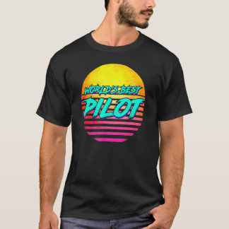 Flugidee im Stil der 1980er Jahre für Pilot T-Shirt