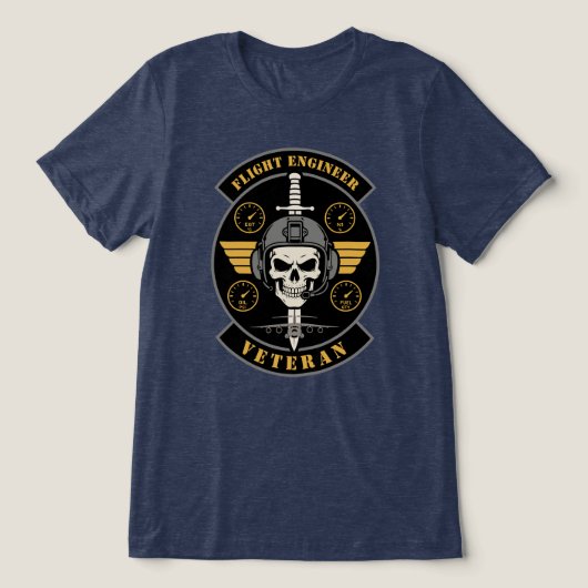 Flugingenieur Veteran Aviation Emblem Tri-Blend Shirt (Design Vorderseite)