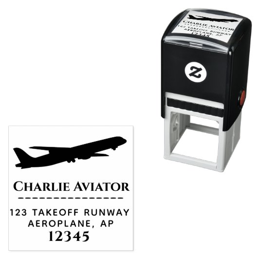 Flugjet-Silhouette Permastempel (Beispiel)