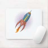 Flugkörper Rakete Weltall Comic Mond Mousepad (Mit Mouse)