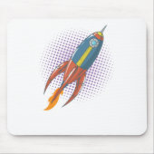 Flugkörper Rakete Weltall Comic Mond Mousepad (Vorne)