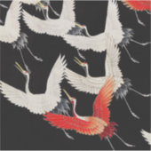 Flugkrane: Japanische Bird Kimono Art Aufkleber (Vorderseite)