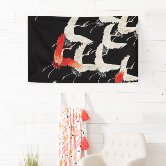 Flugkrane: Japanische Bird Kimono Art Banner (Insitu)