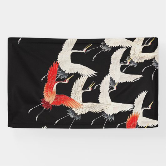 Flugkrane: Japanische Bird Kimono Art Banner (Horizontal)