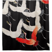 Flugkrane: Japanische Bird Kimono Art Duschvorhang (Vorderseite)