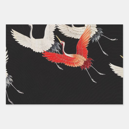 Flugkrane: Japanische Bird Kimono Art Geschenkpapier Set (Vorderseite)