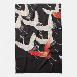 Flugkrane: Japanische Bird Kimono Art Geschirrtuch