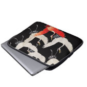Flugkrane: Japanische Bird Kimono Art Laptopschutzhülle (Vorne Knopf)