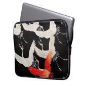 Flugkrane: Japanische Bird Kimono Art Laptopschutzhülle (Vorderseite Links)
