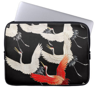 Flugkrane: Japanische Bird Kimono Art Laptopschutzhülle