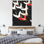 Flugkrane: Japanische Bird Kimono Art Leinwanddruck (Insitu (Schlafzimmer))