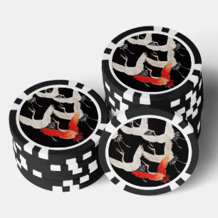 Flugkrane: Japanische Bird Kimono Art Pokerchips