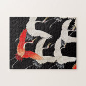 Flugkrane: Japanische Bird Kimono Art Puzzle (Horizontal)