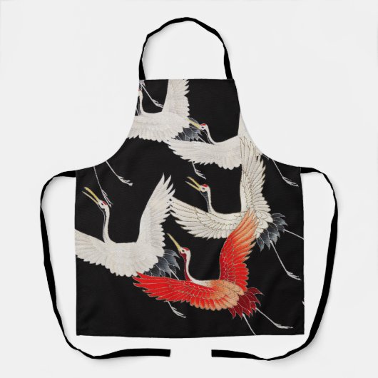 Flugkrane: Japanische Bird Kimono Art Schürze (Vorderseite)