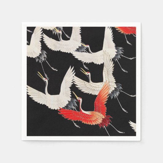 Flugkrane: Japanische Bird Kimono Art Serviette (Vorderseite)