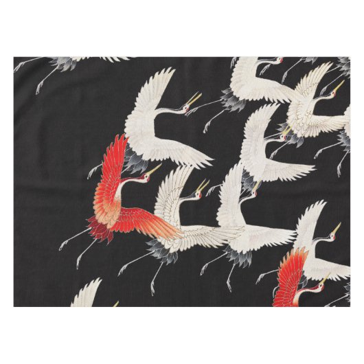 Flugkrane: Japanische Bird Kimono Art Tischdecke (Vorderseite (Horizontal))