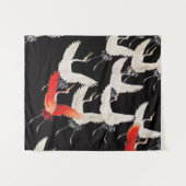 Flugkrane: Japanische Bird Kimono Art Wandteppich (Vorderseite (Horizontal))