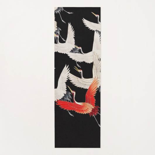 Flugkrane: Japanische Bird Kimono Art Yogamatte (Vorderseite)