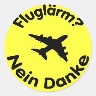 Fluglärm? Nein Danke Runder Aufkleber