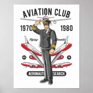 Fluglehrer des Vintage Aviation Club Poster