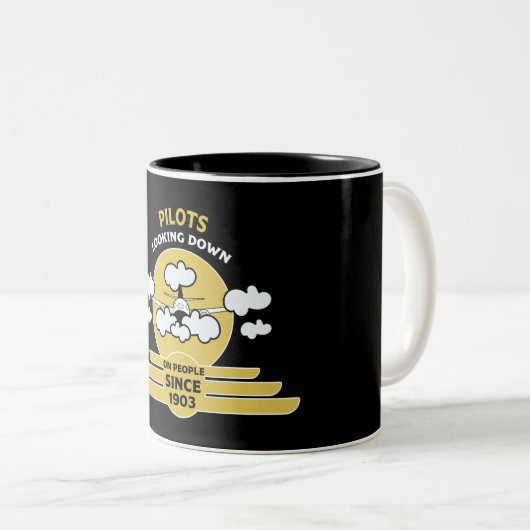 Fluglehrer | Flying School | Absolvent | Pro Zweifarbige Tasse (VorderseiteRechts)