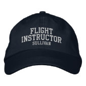 Fluglehrer Pilot Navy Blue & White Custom Bestickte Baseballkappe (Vorderseite)