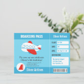 Fluglinien-Boarding-Durchlauf-Geburtstags-Party Einladung (Stehend Vorderseite)