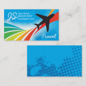 Fluglinien-Ferien-Reise-abstraktes Halbtonbild Visitenkarte (Vorne/Hinten)