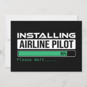 Fluglinienpilot lädt lustigen Flugschüler Einladung (Vorderseite)